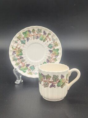 Vintage Spode Monticello Vine Demitasse Cup and Saucer Set S3402 England